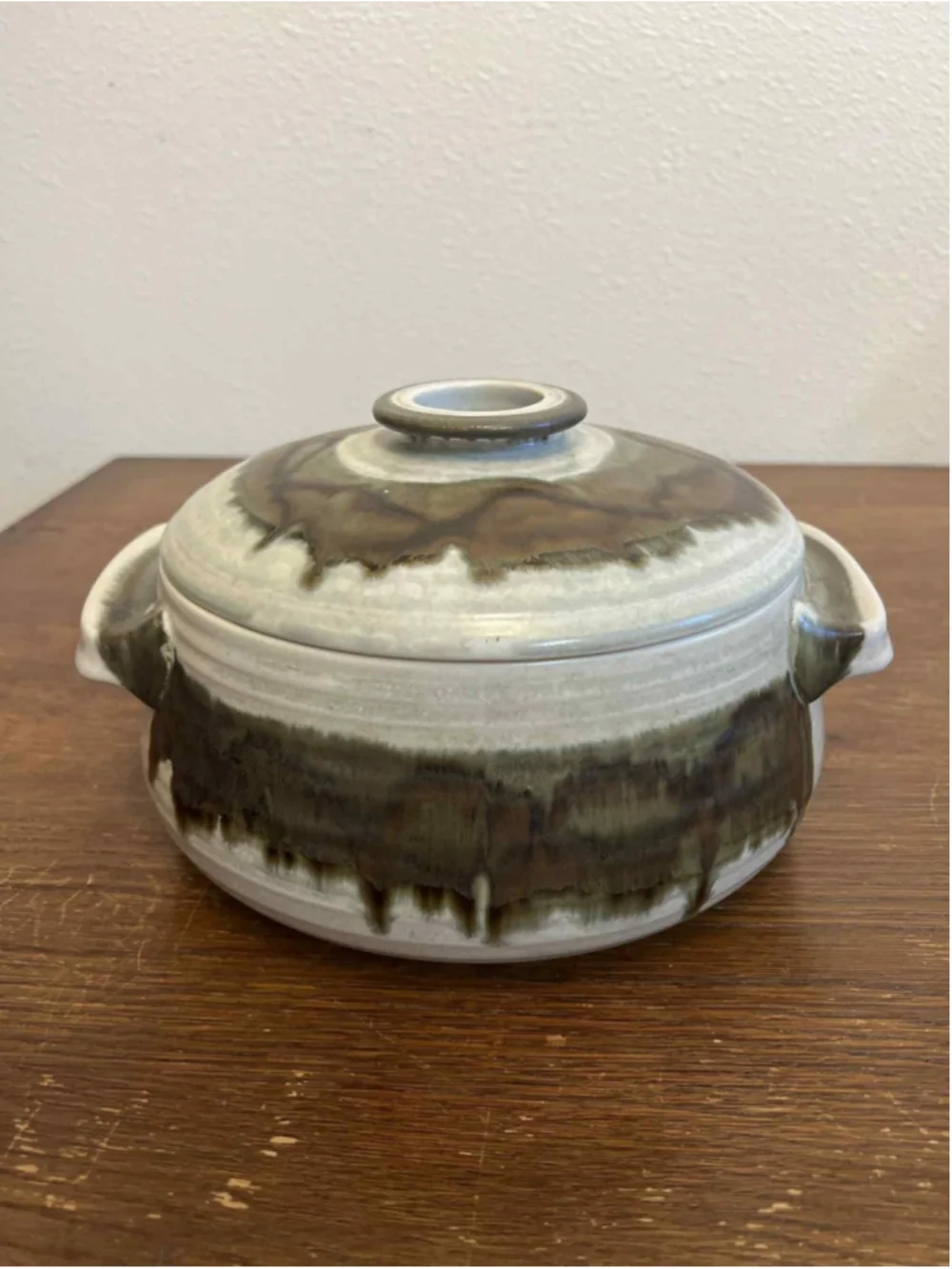 Vintage Micropot 3 QT Ceramic Vertical Chicken Roaster Lid Oven to Table Stone